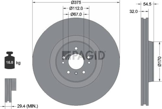 PAGID 54766NC Bremseskive