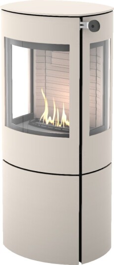 Caro 110 sand frittstående biopeis med sideglass og ståldør Caro 110 sand frittstående biopeis med sideglass og ståldør