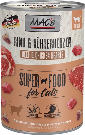 Mac´S Cat Okse & Kyllinghjerter 6 X 400 G Mac´S Cat Okse & Kyllinghjerter 6 X 400 G