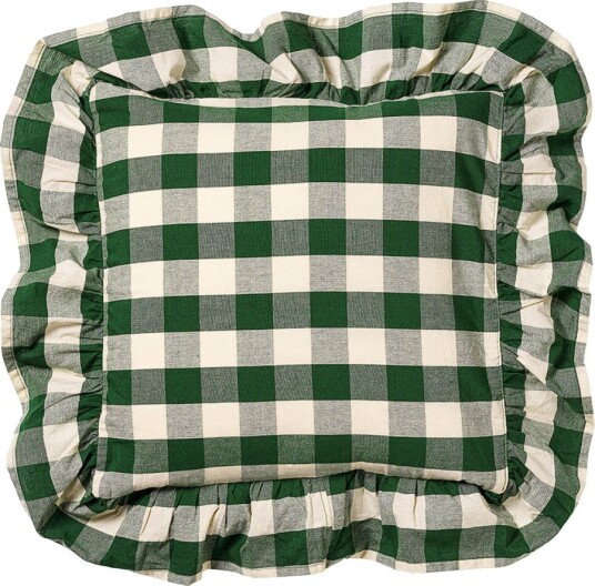 Midnatt - Elsa putetrekk med volang 50x50 cm grønn