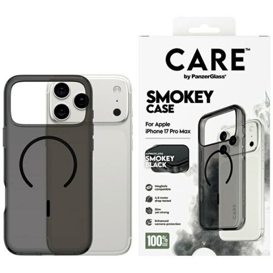 CARE by PanzerGlass Urban Explorer Smokey Svart MagSafe Mobildeksel for iPhone 17 Pro Max