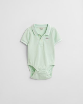 Gant Piqué body i økologisk bomull til baby FADED MINT 86