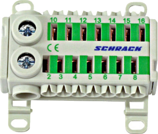 Schrack Jordklemme Grønn 10 Stk