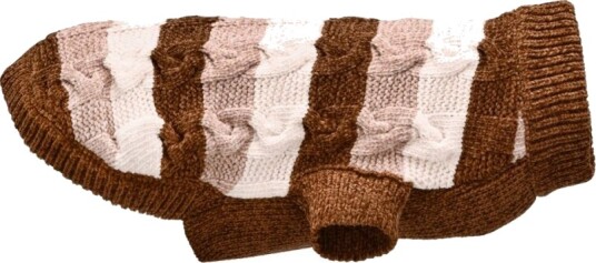 Little&Bigger Chenille Strikket Hundegenser Brun/Beige (S) Little&Bigger Chenille Strikket Hundegenser Brun/Beige (S)