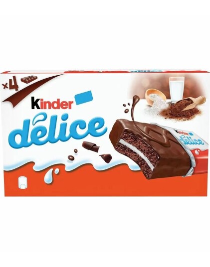 4 stk Kinder Delice Sponge Cake med Melkefyll