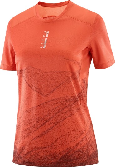 Salomon Women"s S/LAB Ultra Tee Aop Burnt Sienna/decadent Chocolate/ S