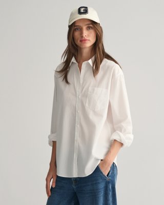 Poplinskjorte i relaxed fit WHITE 34 Poplinskjorte i relaxed fit WHITE 34