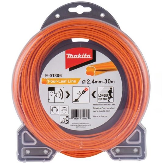 Makita FOUR-LEAF Trimmerkabel 30 m x 2,4 mm, Hagemaskiner Makita FOUR-LEAF Trimmerkabel 30 m x 2,4 mm, Hagemaskiner