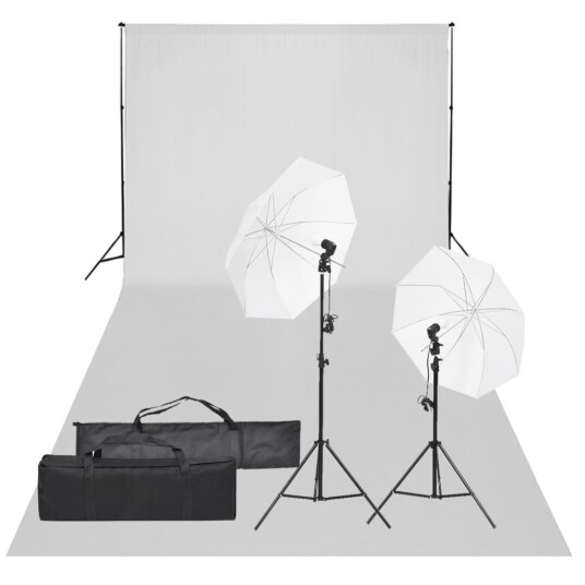vidaXL Fotostudiosett med lyssett og bakgrunn vidaXL Fotostudiosett med lyssett og bakgrunn