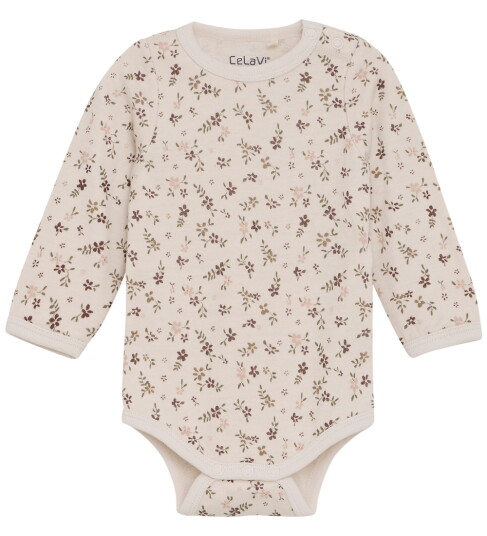 CeLaVi Body I/e Ull Rødbrun m. Blomster CeLaVi 50 Langermet Body Beige Hvit