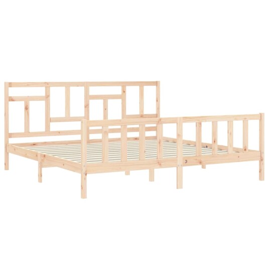 vidaXL Sengeramme med hodegavl 200x200 cm heltre