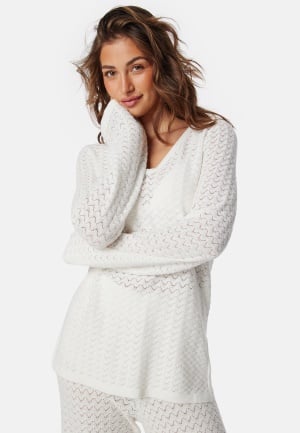 VERO MODA Vmiberia Ls V-neck Long Knit B Snow White XL