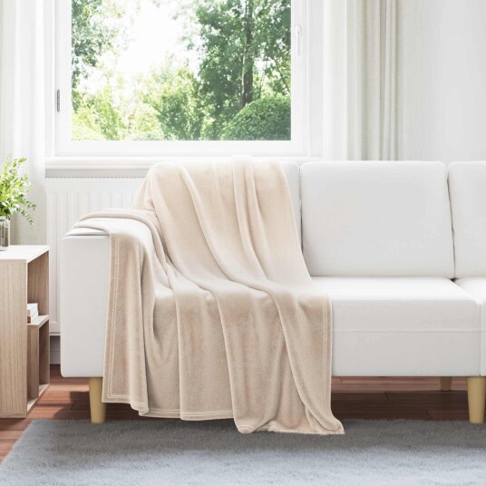vidaXL Kastteppe Beige 130 x 150 cm Fleece