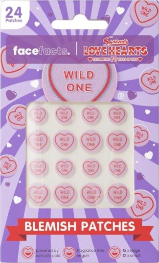 Face Facts x Swizzels Love Hearts Blemish Patches - Wild One 24 stk. Face Facts x Swizzels Love Hearts Blemish Patches - Wild One 24 stk.