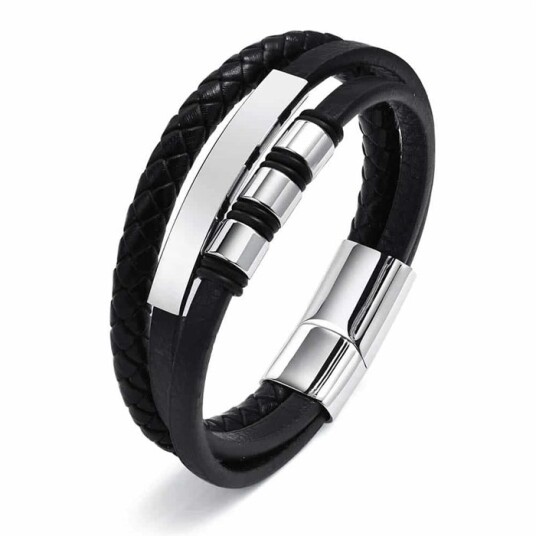 Tikki armbånd svart og polert stål Tikki armbånd svart og polert stål