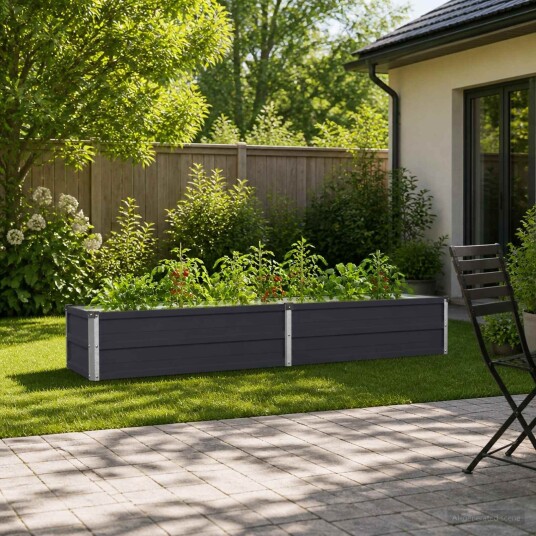 vidaXL Hevet Hagebed Antrasitt 160 x 40 x 24 cm kaldvalset stål