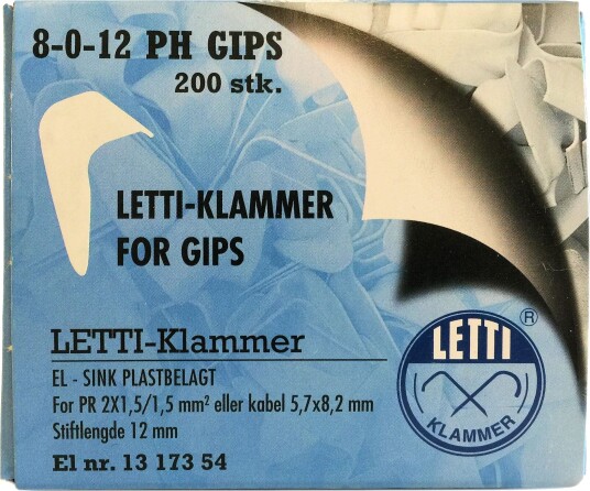 Letti Klammer for gips 8-0-12PH - 200 stk Letti Klammer for gips 8-0-12PH - 200 stk