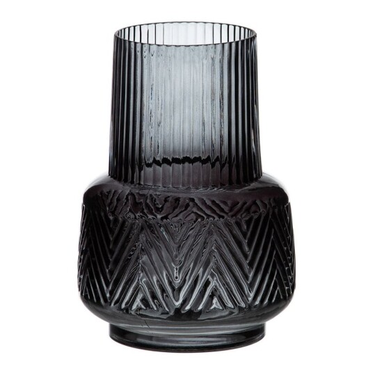Bigbuy Home Vase 17 X 17 X 23,5 Cm Grå Glass