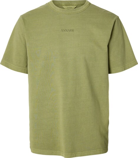 Annarr Anrro Location Ss O Neck Tee Khaki green M