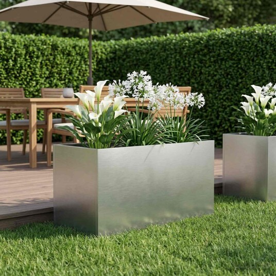 vidaXL Hageblomsterpotte Sølv 100 x 50 x 50 cm Rustfritt stål