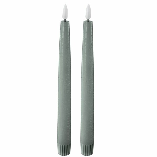 Edelweiss LED kronelys 2,2x22 cm 2 stk sage Edelweiss LED kronelys 2,2x22 cm 2 stk sage