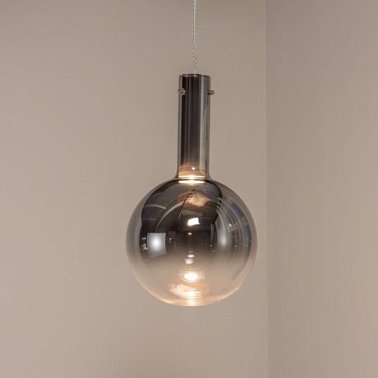 Eko-Light Toronto pendellampe globe i krom-transparent glass Ø 25 cm Eko-Light Toronto pendellampe globe i krom-transparent glass Ø 25 cm