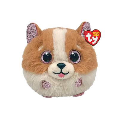 Bamse Tanner Brown White Dog Puff