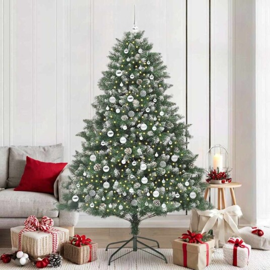  Kunstig juletre grønn 140 x 140 x 210 cm PVC og plast og stål