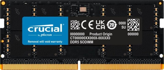 Crucial 48GB DDR5 SO-DIMM 5600 MHz RAM-modul med ECC Crucial 48GB DDR5 SO-DIMM 5600 MHz RAM-modul med ECC