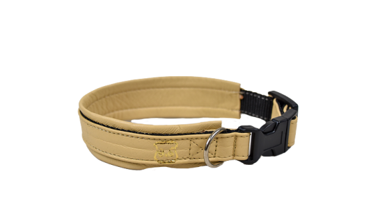 Hundhalsband Ställbart Skinn Beige 25cm Hund Halsbånd og seler Gustaf och Evita
