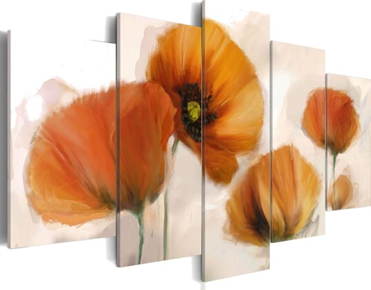 Bilde Artistic Poppies 5 Pieces 100x50 Artgeist sp. z o. o. Bilde Artistic Poppies 5 Pieces 100x50 Artgeist sp. z o. o.