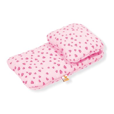Pinolino dukkesengesett til dukkevogn med rosa hjerter, 2 deler Pinolino dukkesengesett til dukkevogn med rosa hjerter, 2 deler