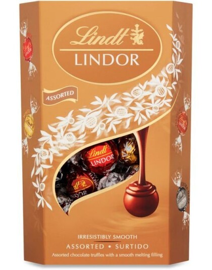 Stor Lindt Lindor Assorted Forskjellig Sjokolade Trøfler med Fyll 337 gram