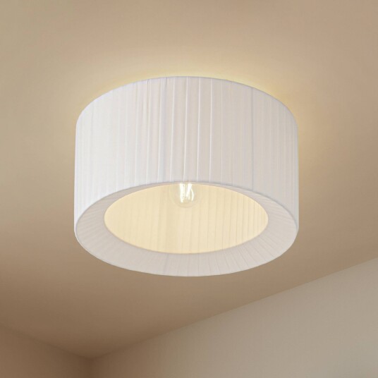 Taklampe Virelle Lindby dimbar Hvit / opal Soverom Tekstil / stoff / silke