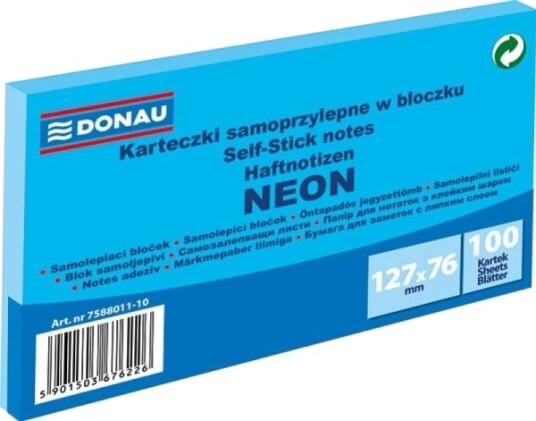 Pbs Connect Selvklebende Blokker Donau 127X76 Mm 100K Neon Blå 7588011 10 Pbs Connect Selvklebende Blokker Donau 127X76 Mm 100K Neon Blå 7588011 10