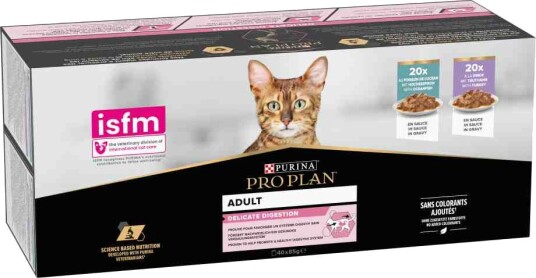 Pro Plan våtfôr Adult PURINA Delicate og kalkun Havfisk 40 x 85 g