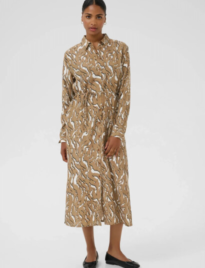 Kaffe Kamille Shirt Dress - Gold - 34