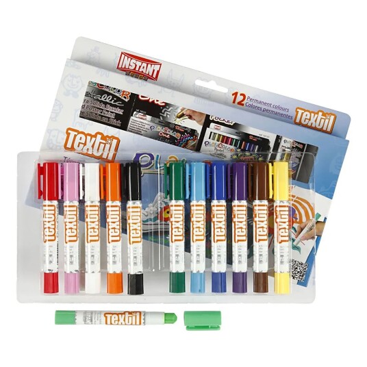 Cc Playcolor Tekstilpenner - 12-pakning Cc Playcolor Tekstilpenner - 12-pakning