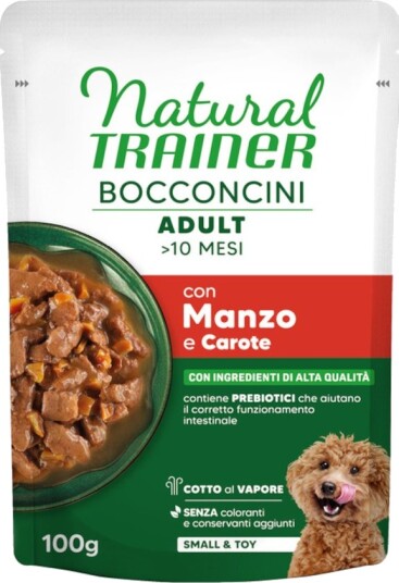 Natural Trainer Våtfôr Adult Bocconcini Small & Toy Biter I Saus Sparepakke Okse 6 X 100 G