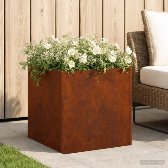 vidaXL Hageblomsterpotte Rusten 45 x 45 x 45 cm Cortenstål