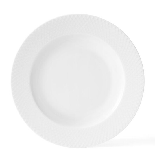 Lyngby Porcelæn Rhombe Dyp Tallerken Ø23 cm Hvit Porselen