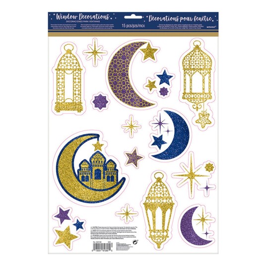 Amscan International Eid Mubarak Vindusdekorasjon