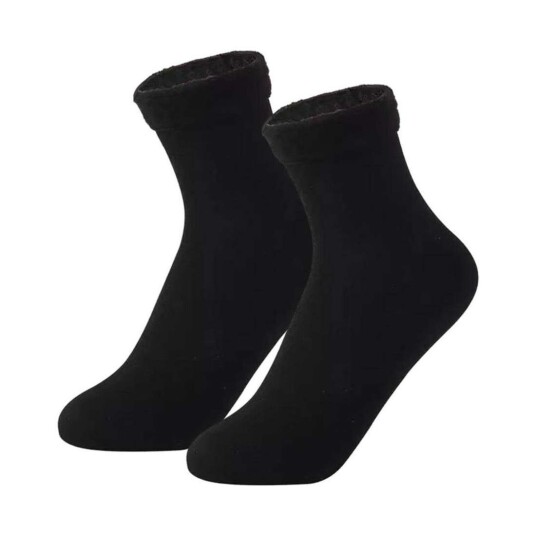 Sokker med fuskepelsf�r , sort - str 36-42 Sokker med fuskepelsf�r , sort - str 36-42