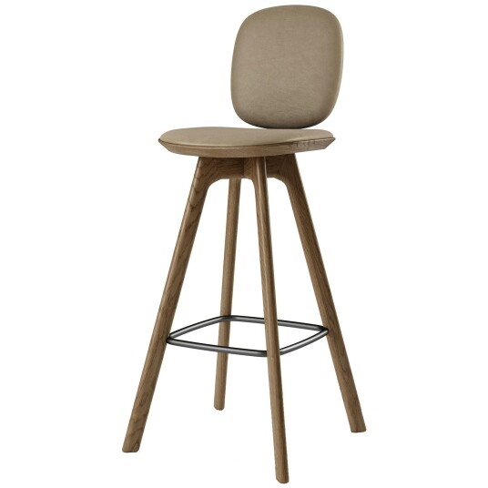 Brdr. Krüger Pauline Comfort Barstol 75 cm Fumed Eik / Skinn Almond
