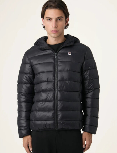 FILA Milano Regular Hooded Thin Puffer Jacket - Black - S FILA Milano Regular Hooded Thin Puffer Jacket - Black - S