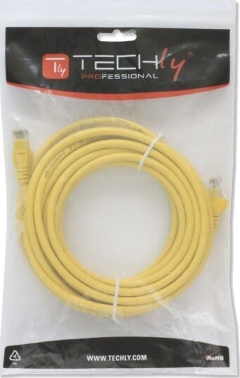 Techly Icoc Cca5u 030 Yet 3 M Cat5e U/Utp Utp Rj 45 Rj 45 Gult