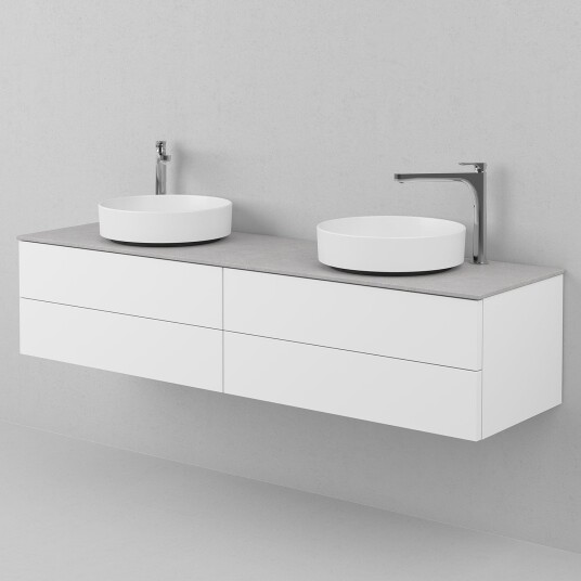 INR Iconic Nordic Rooms AIR Solid Servantskap 160e med 4 Skuffer B1592xh350xd:450mm Premium White / 160cm Dobbel
