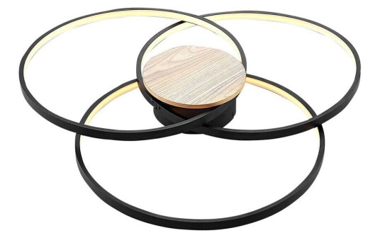 Lindby Riley Taklampe Black/Wood Lindby Riley Taklampe Black/Wood