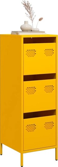 Highboard sennepsgul 39x35x103,5 cm stål 8721102931604