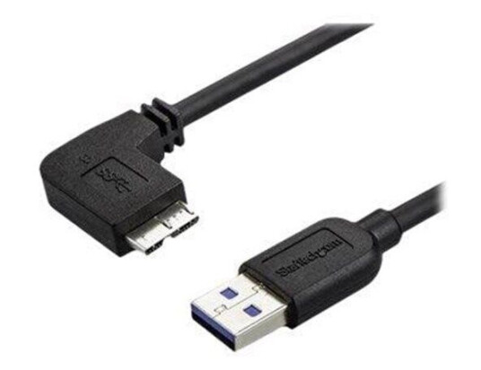 StarTech.com Slim Left-Angle Micro USB 3.0 Cable - M/M - USB 3.1 Gen 1 - USB cable - 50 cm